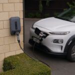 electric car charging outside