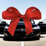 tesla with bow on it