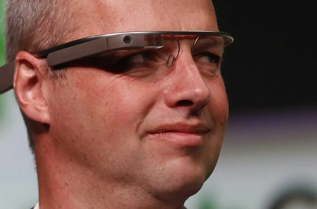 Man wearing Google glass