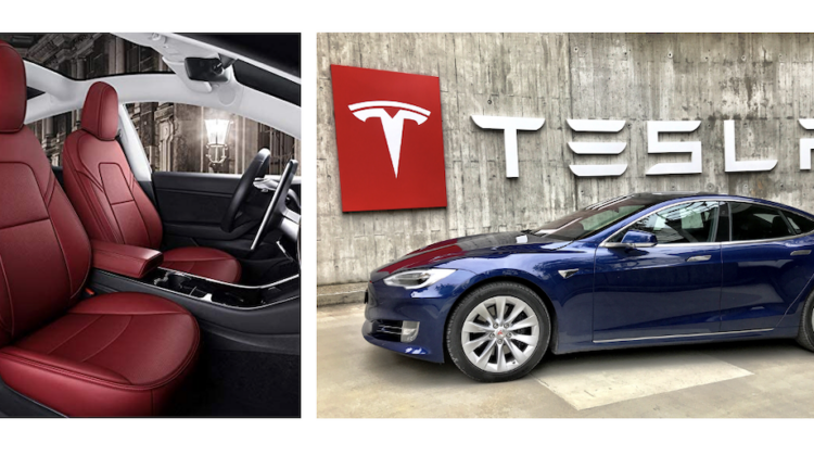 red Tesla seat covers