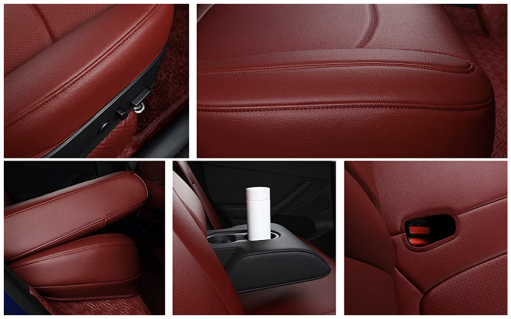red Tesla seat covers